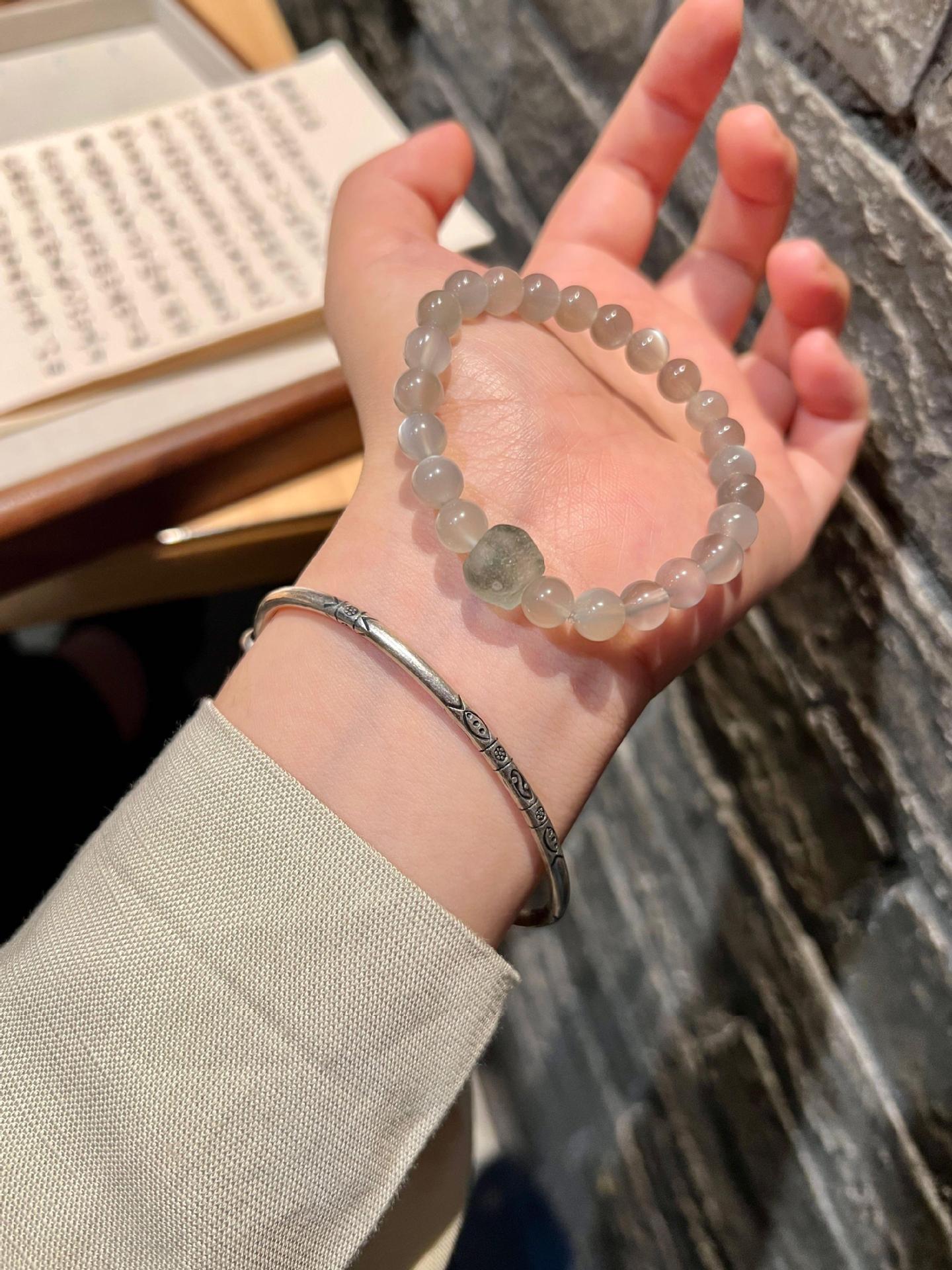 FJHDIY029 White Moonlight Bracelet 8mm