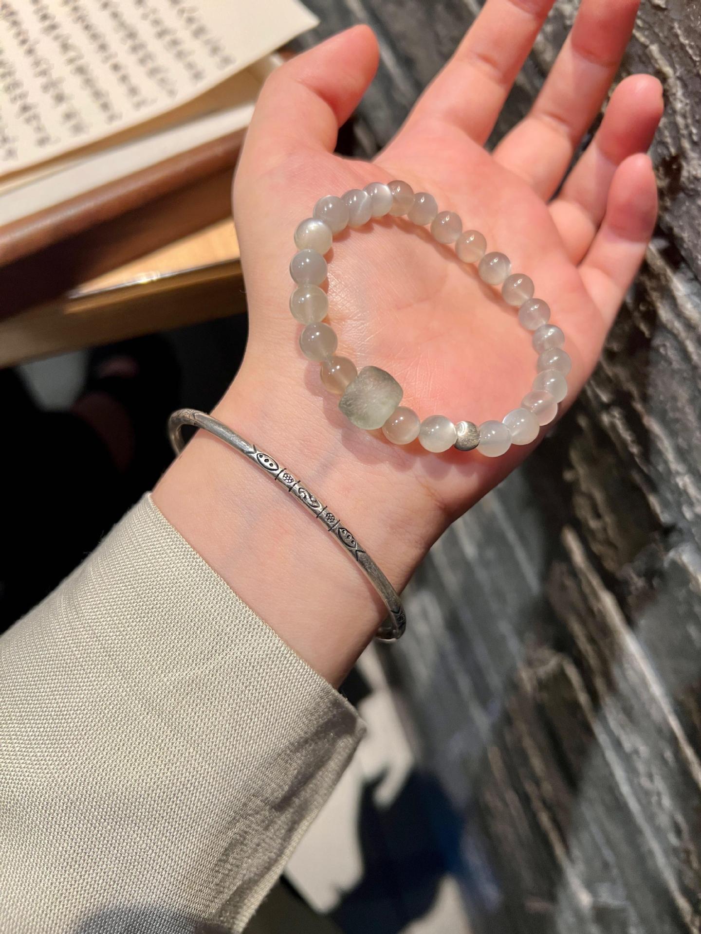 FJHDIY029 White Moonlight Bracelet 8mm