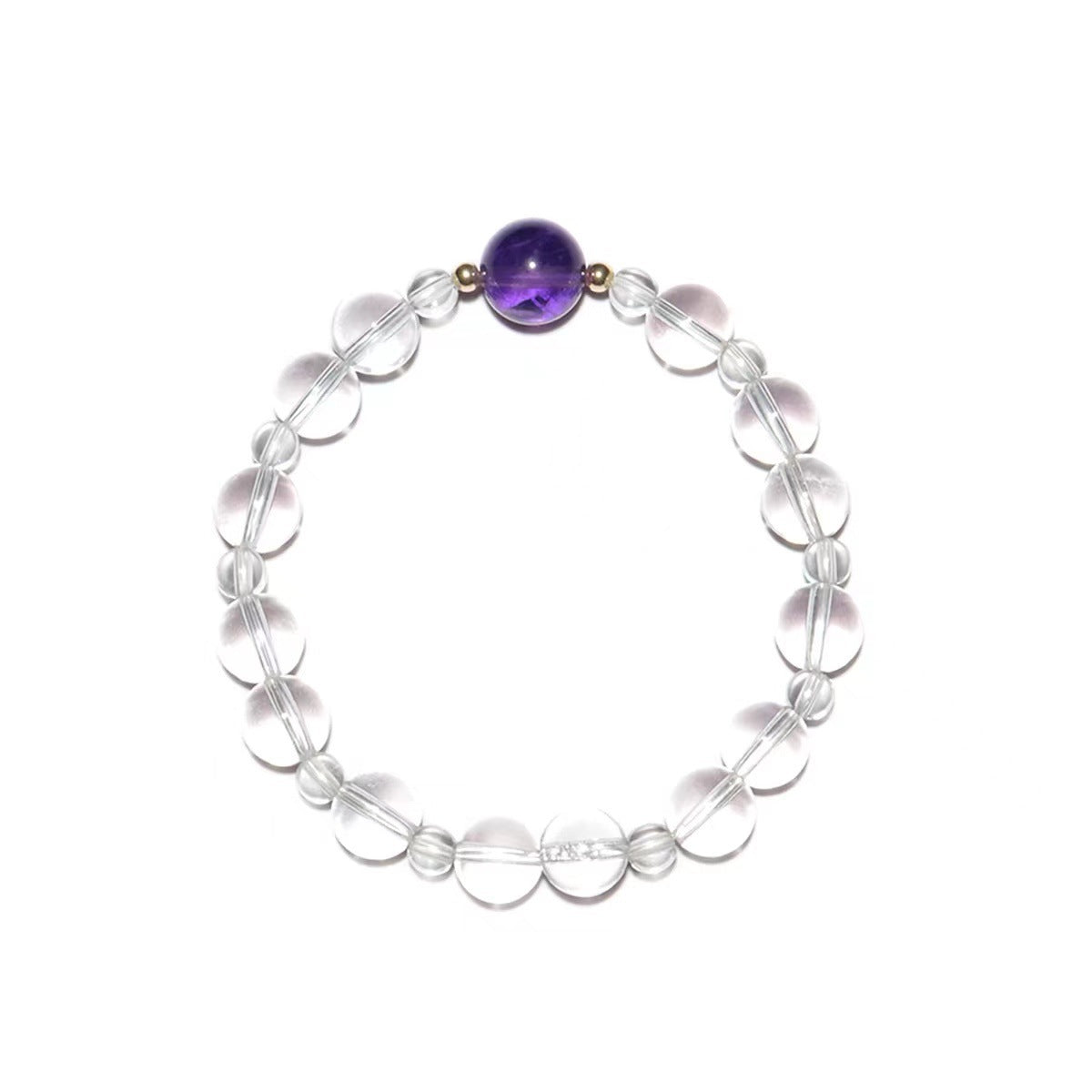 FJHDIY004 White crystal Amethyst Bracelet 8mm