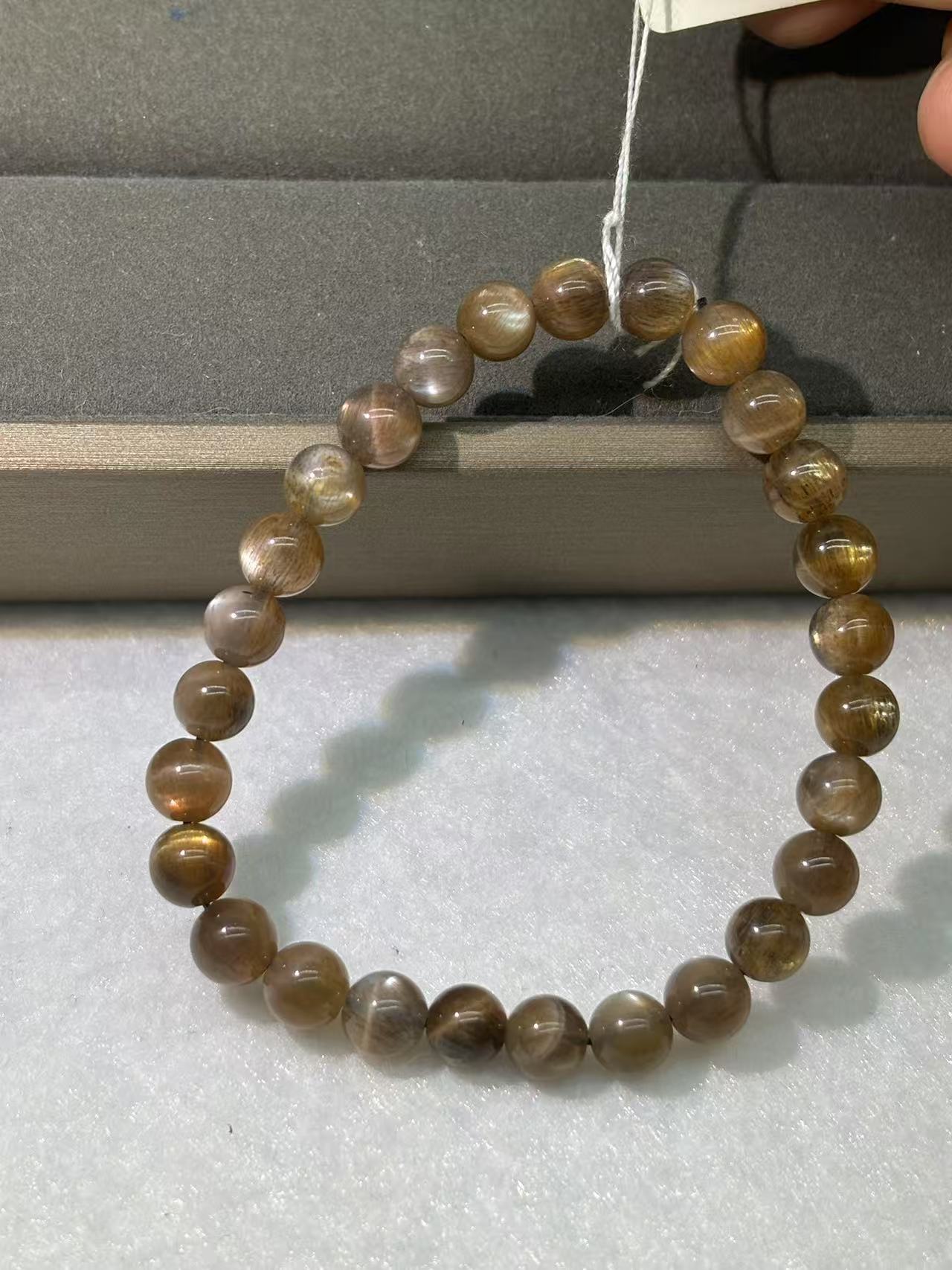 XLSL094 Black Gold Backbone bracelet 6/8/10/12mm