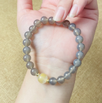 FJHDIY052 Natural crystal salt source agate Bracelet 8mm