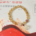 FJHDIY052 Natural crystal salt source agate Bracelet 8mm