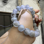 XLSL018  Black Flash Aquamarine bracelet 6/8/10/12mm