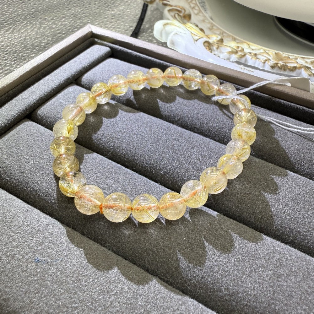 XLSL035 Golden Rutilated Quartz 1 bracelet 6/8/10/12mm