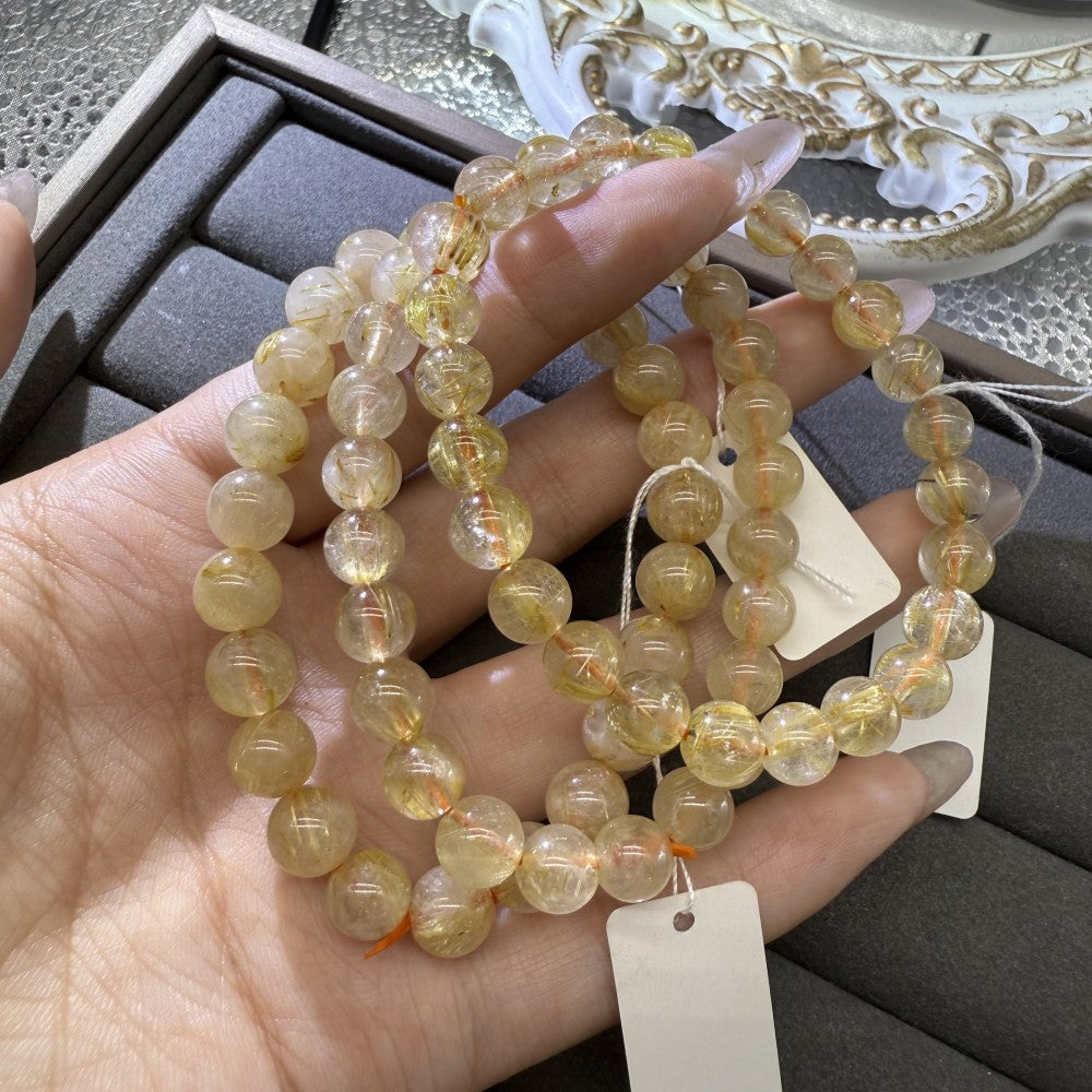 XLSL035 Golden Rutilated Quartz 1 bracelet 6/8/10/12mm