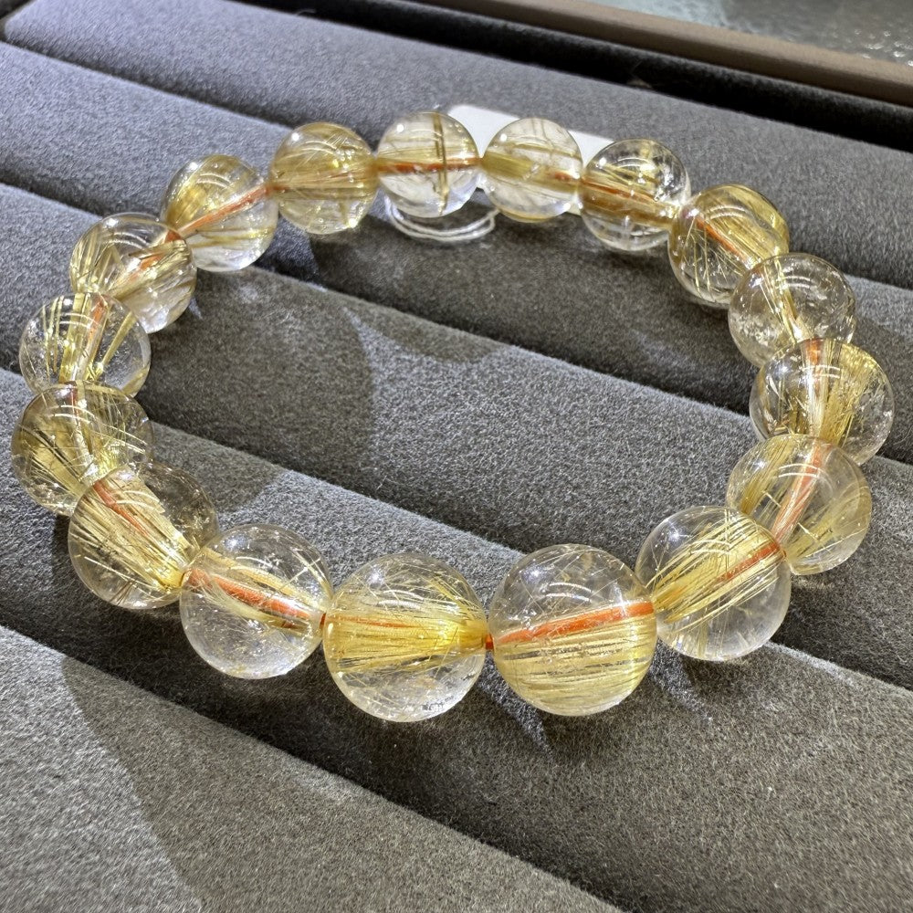 XLSL035 Golden Rutilated Quartz 1 bracelet 6/8/10/12mm