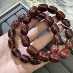 XLSL023 Red Hair Barrel Beads bracelet 6/8/10/12mm