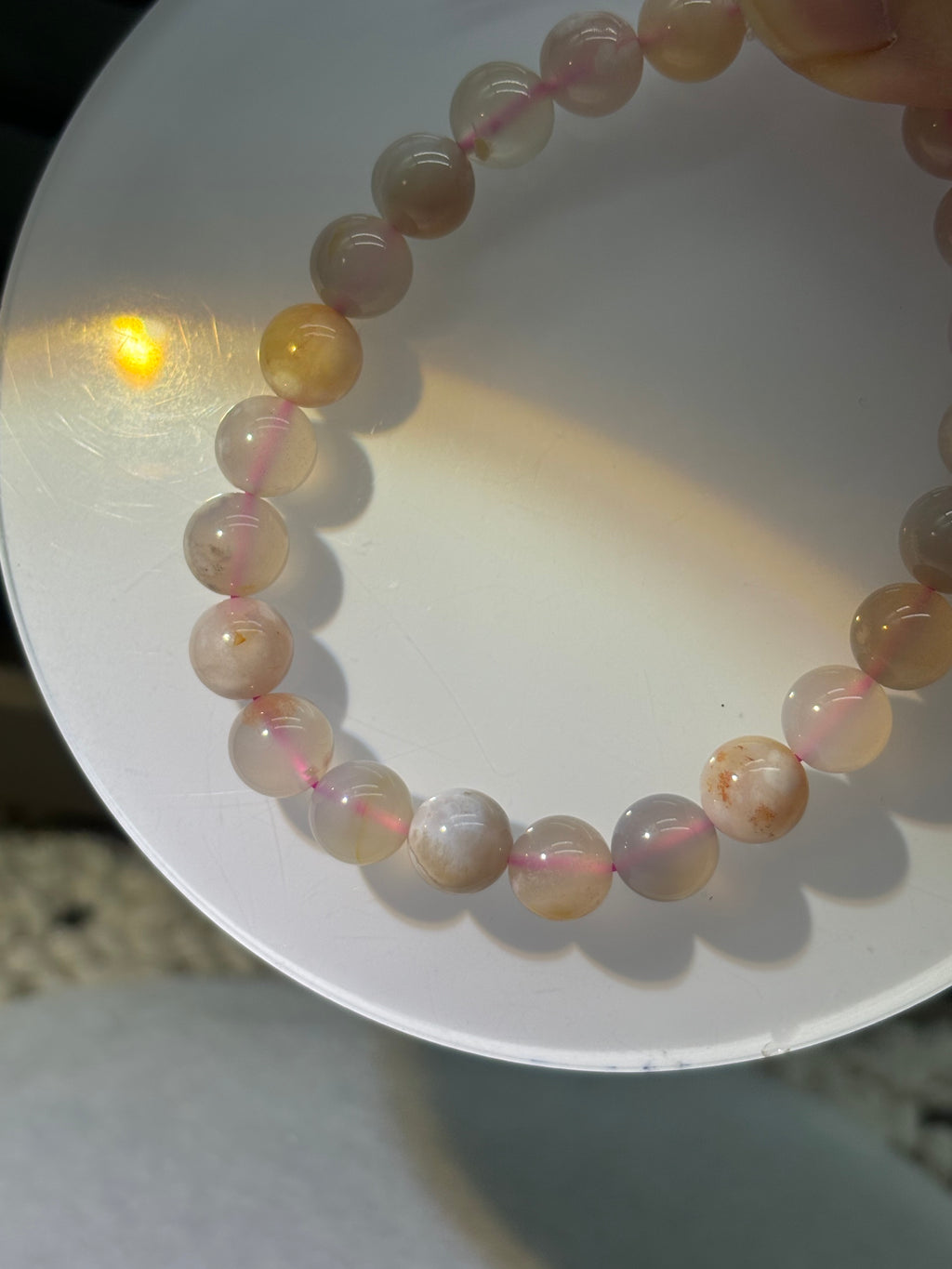 XLSL086 Sakura Agate bracelet 6/8/10/12mm