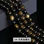 金のオブシディアンビーズ卸売 5A/7A 4/6/8/10/12/14mm