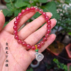 FJHDIY052 Natural crystal salt source agate Bracelet 8mm