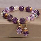 FJHDIY069 Nine purple li fire purple crystal Bracelet 10mm