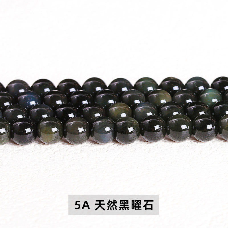 黑曜石珠批發天然/5A/7A 4/6/8/10/12mm