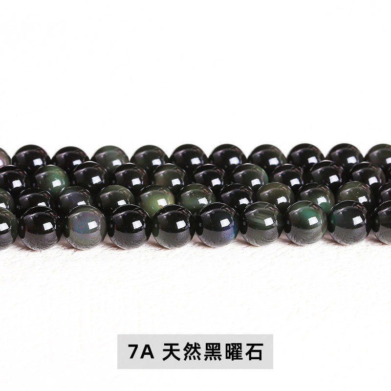 黑曜石珠批發天然/5A/7A 4/6/8/10/12mm