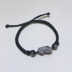 FJHDIY049 Strawberry crystal silver obsidian Pixiu Bracelet 12mm