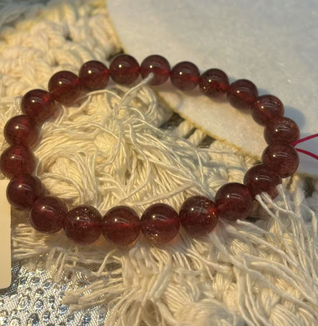 XLSL082 Pigeon Blood Red Strawberry Crystal bracelet 6/8/10/12mm