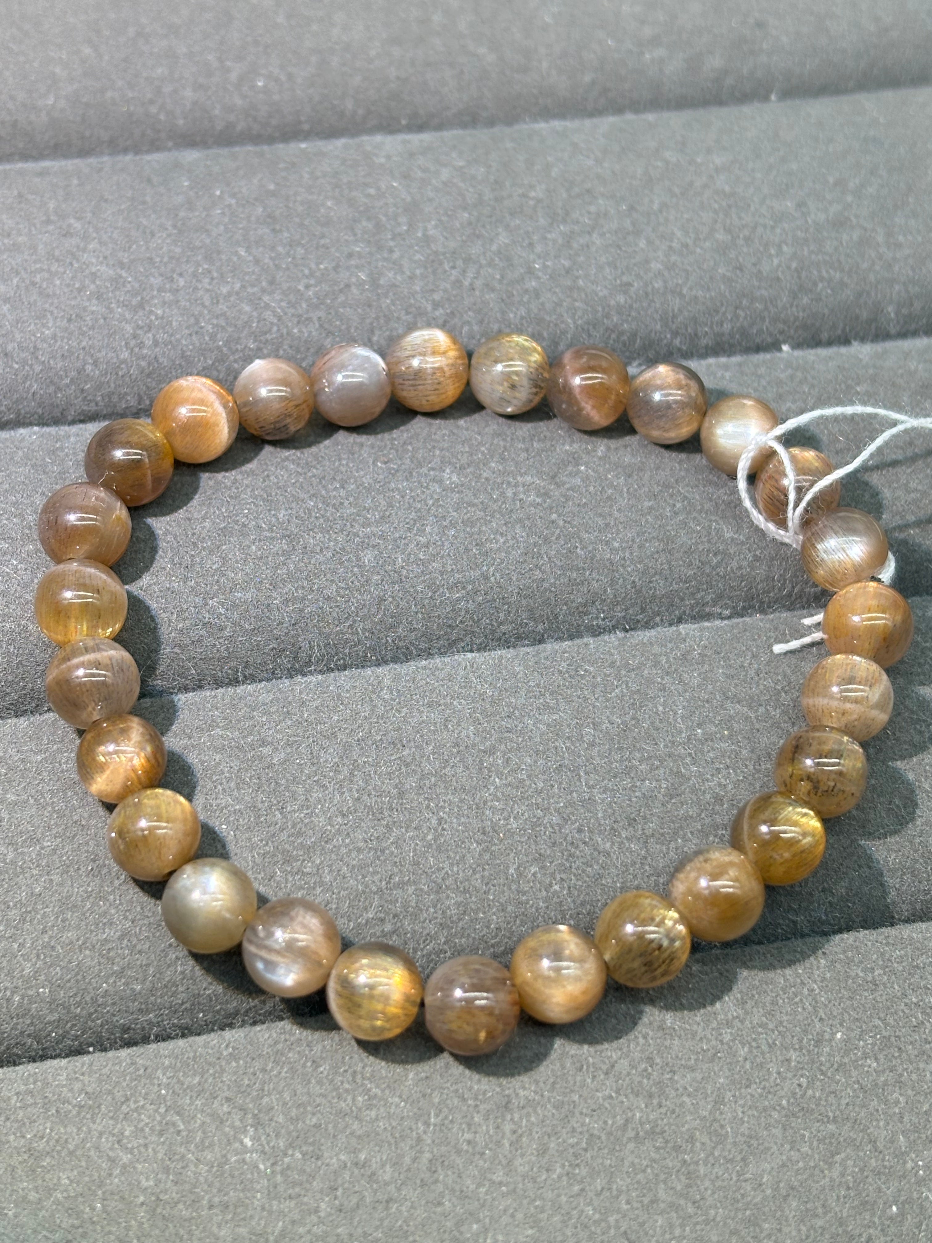 XLSL094 Black Gold Backbone bracelet 6/8/10/12mm