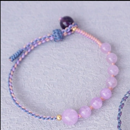 FJHDIY028 Amethyst rope Bracelet 8mm